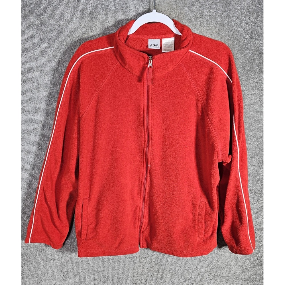 Athletic Works Fleece Front Zip Jacket‎ Womens Size 3X 22W/24W Red Pockets